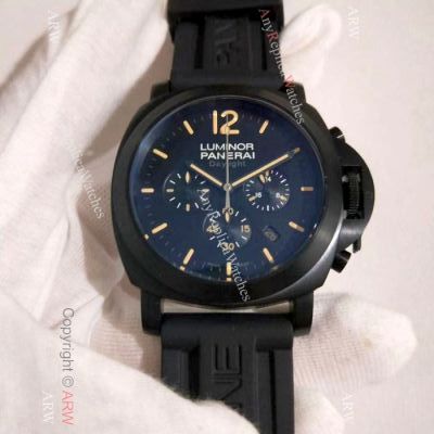 High Quality Panerai Daylight 44mm Watch All Black Chronograph Face